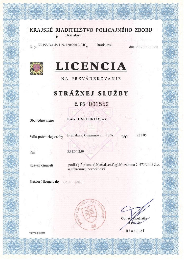 Licencia strážnej služby